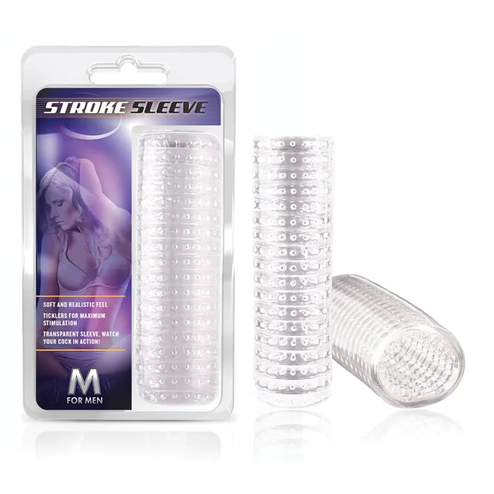 Blush Novelties Male Sex Toys | M for Men Stroke Sleeve - Clear Blush Novelties Male Sex Toys | M for Men Stroke Sleeve - Clear