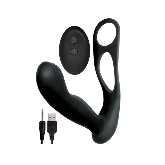 Butts Up Prostate Massager W/ Scrotum & Cock Ring Black | Nasstoys Male Sex Toys