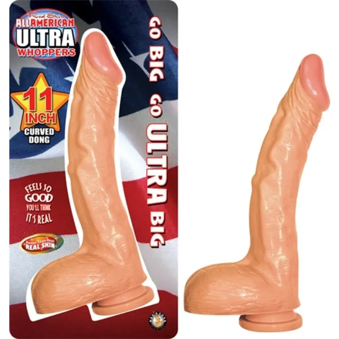 Dildos | Nasstoys All American Ultra Whoppers 11-Inch Curved Dong -  Flesh