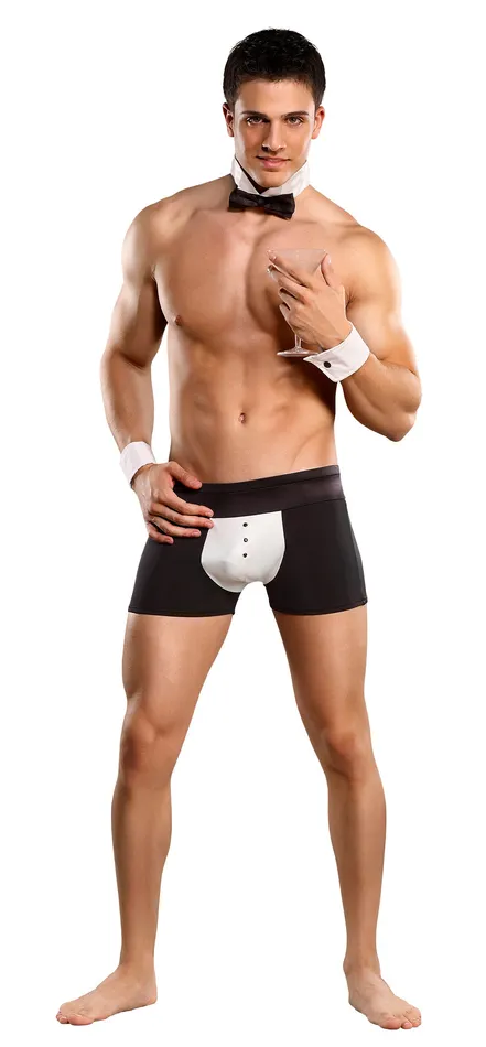 Male Power Lingerie Anal | Men Costume Butt-ler Butler Black S/m