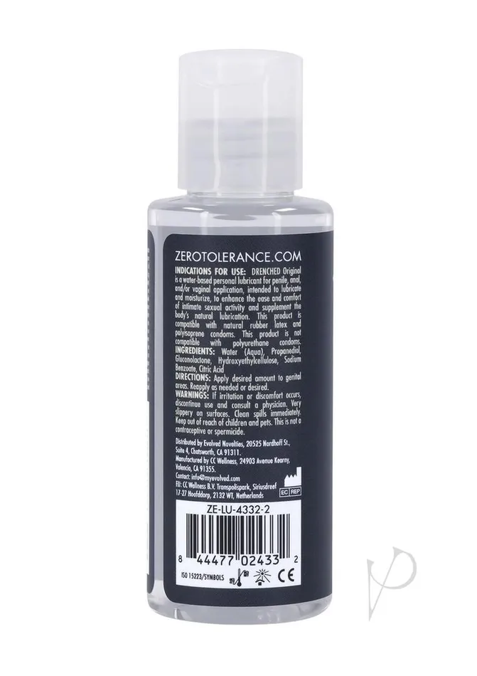 Anal Zero Tolerance Zero Tolerance Drenched Original Water Based Lubricant