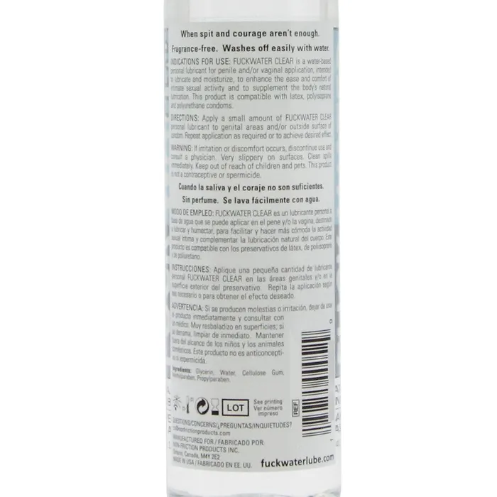 Fuck Water Clear H2O 4 oz Bottle Fantasy Lingerie Dildos