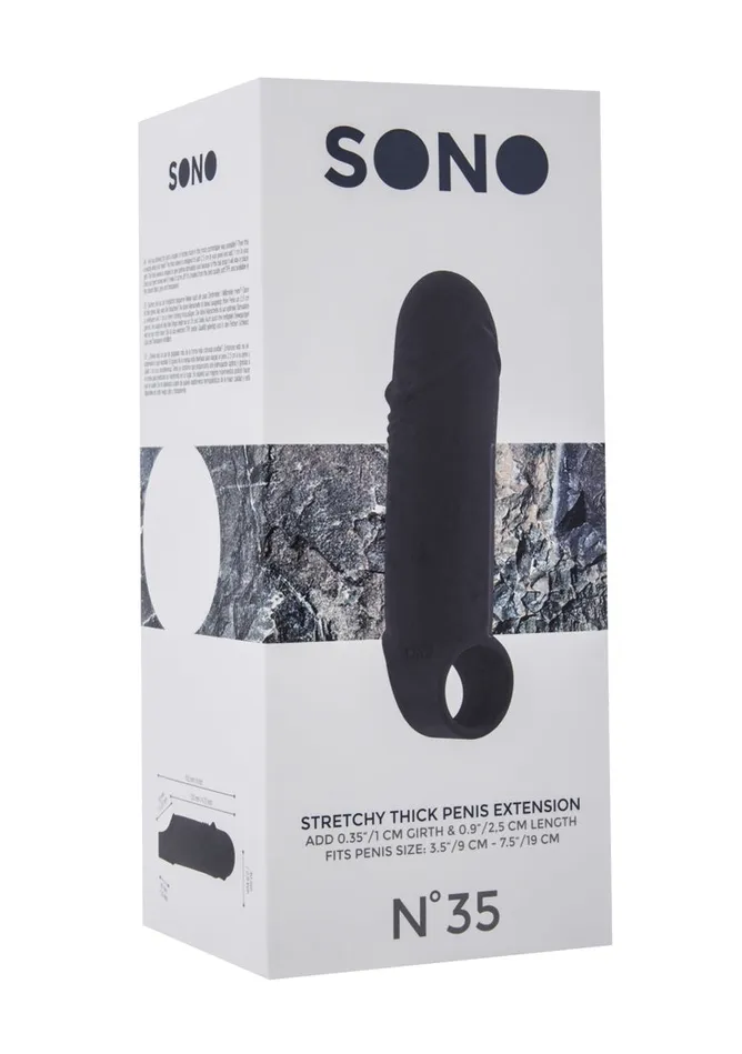 Shots Sono Male Sex Toys No35 Stretchy Thick Penis Extension Black