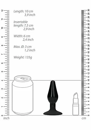 Anal wd Interchangeable Butt Plug Rounded Medium Black SHOTS AMERICA