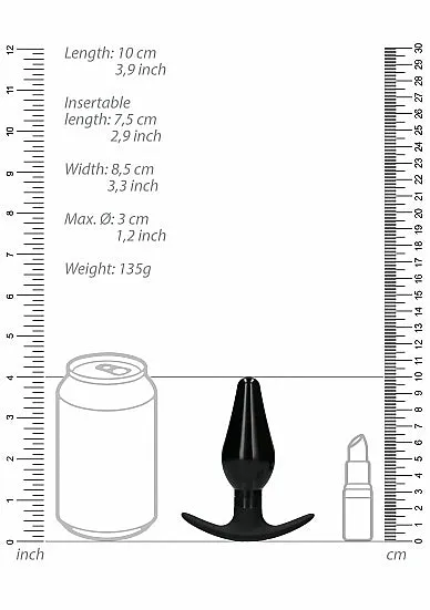 Anal wd Interchangeable Butt Plug Rounded Medium Black SHOTS AMERICA
