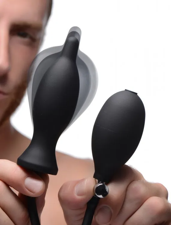 Male Sex Toys Master Series Dark Inflator Silicone Anal Plug XR Brands