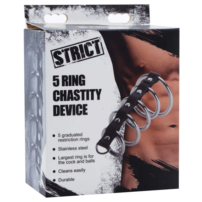 Male Sex Toys 5 Ring Chastity Device XR Brands Strict Male Sex Toys 5 Ring Chastity Device XR Brands Strict