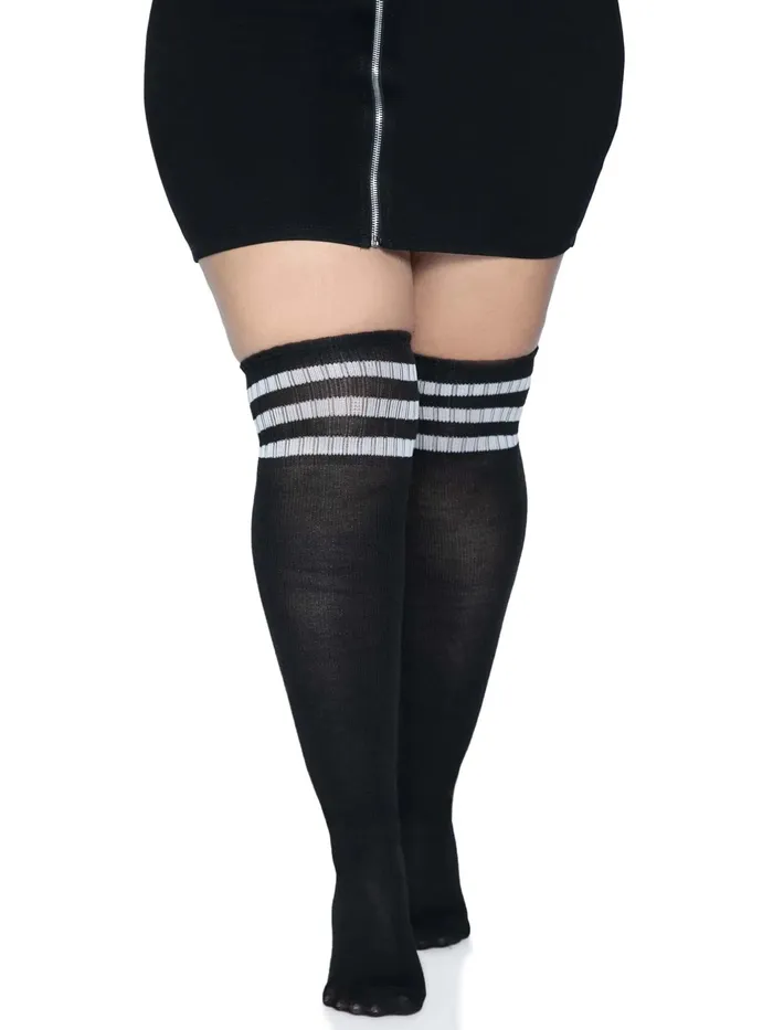 Over the Knee Athletic Socks 1x2x Blackwhite Leg Avenue Anal