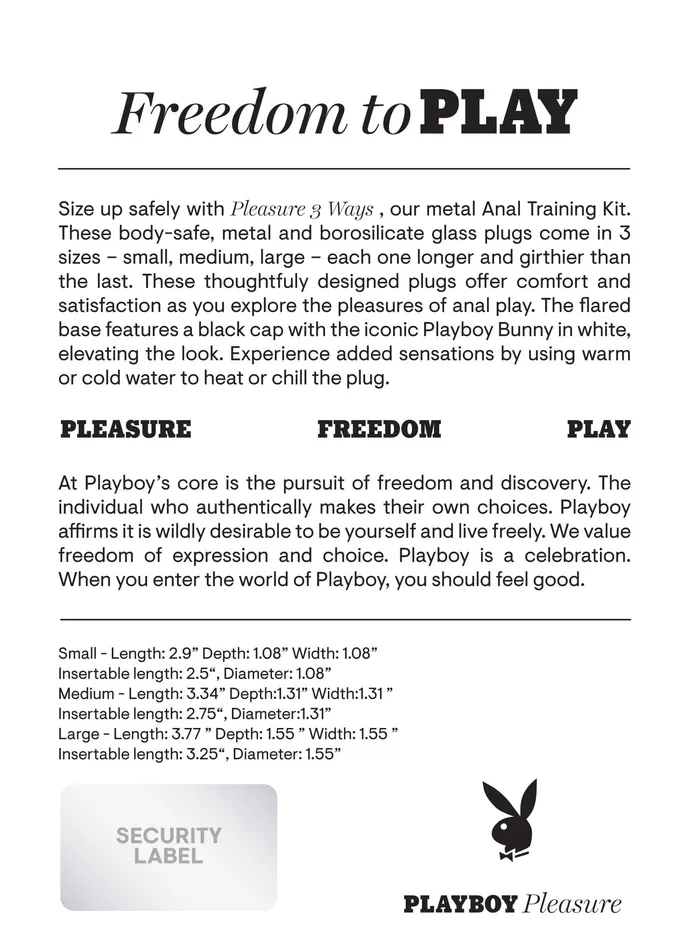 Pleasure 3 Ways Butt Plug Hematite Playboy Anal Pleasure 3 Ways Butt Plug Hematite Playboy Anal