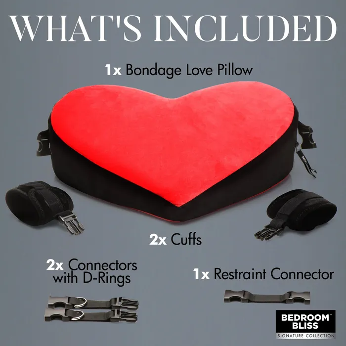 XR Bedroom Bliss Bondage Love Pillow Blackred Vibrators XR Bedroom Bliss Bondage Love Pillow Blackred Vibrators