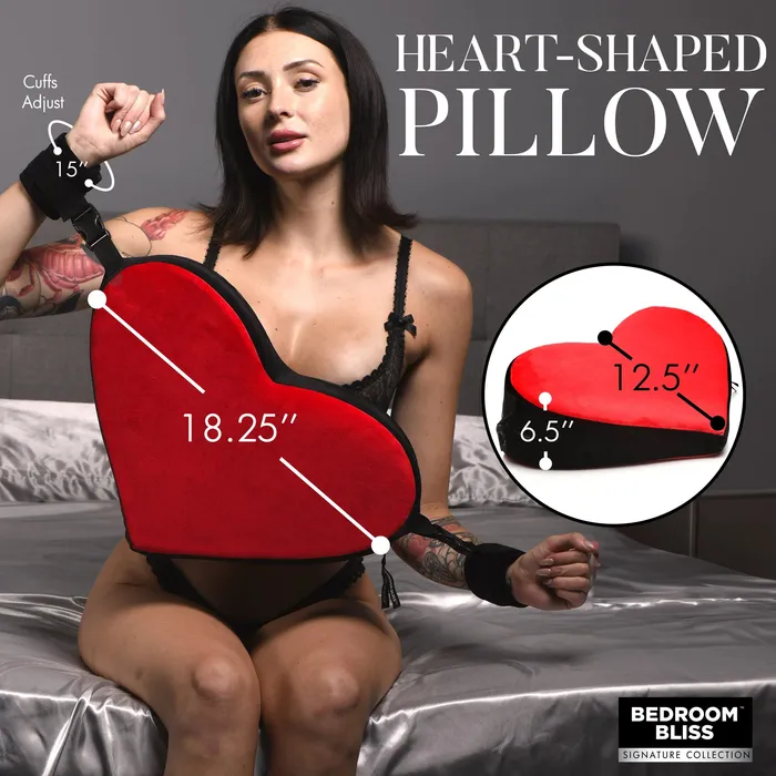 XR Bedroom Bliss Bondage Love Pillow Blackred Vibrators XR Bedroom Bliss Bondage Love Pillow Blackred Vibrators