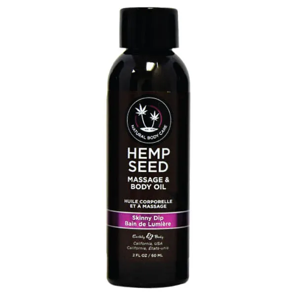 Couples Hemp Seed Massage Body Oil Skinny Dip Vanilla Faiy Floss Scented 59 ml Bottle Earthly Body Couples Hemp Seed Massage Body Oil Skinny Dip Vanilla Faiy Floss Scented 59 ml Bottle Earthly Body