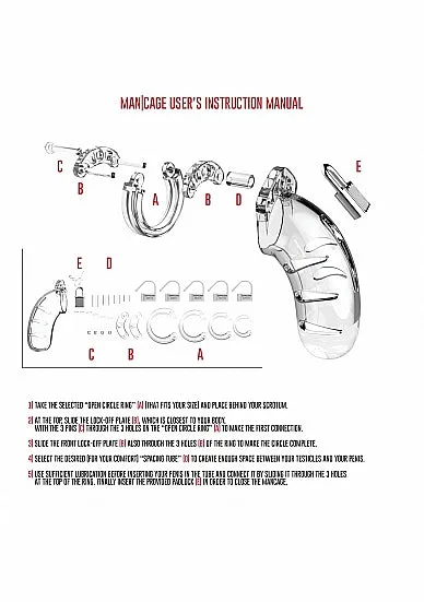 Male Sex Toys Mancage Chastity 45in Transparent Model 04 SHOTS AMERICA