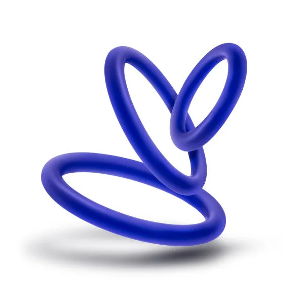 Performance Vs4 Pure Premium Silicone Cockring Set Indigo Blush Novelties Anal